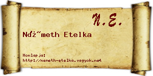 Németh Etelka névjegykártya