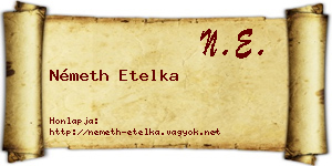 Németh Etelka névjegykártya